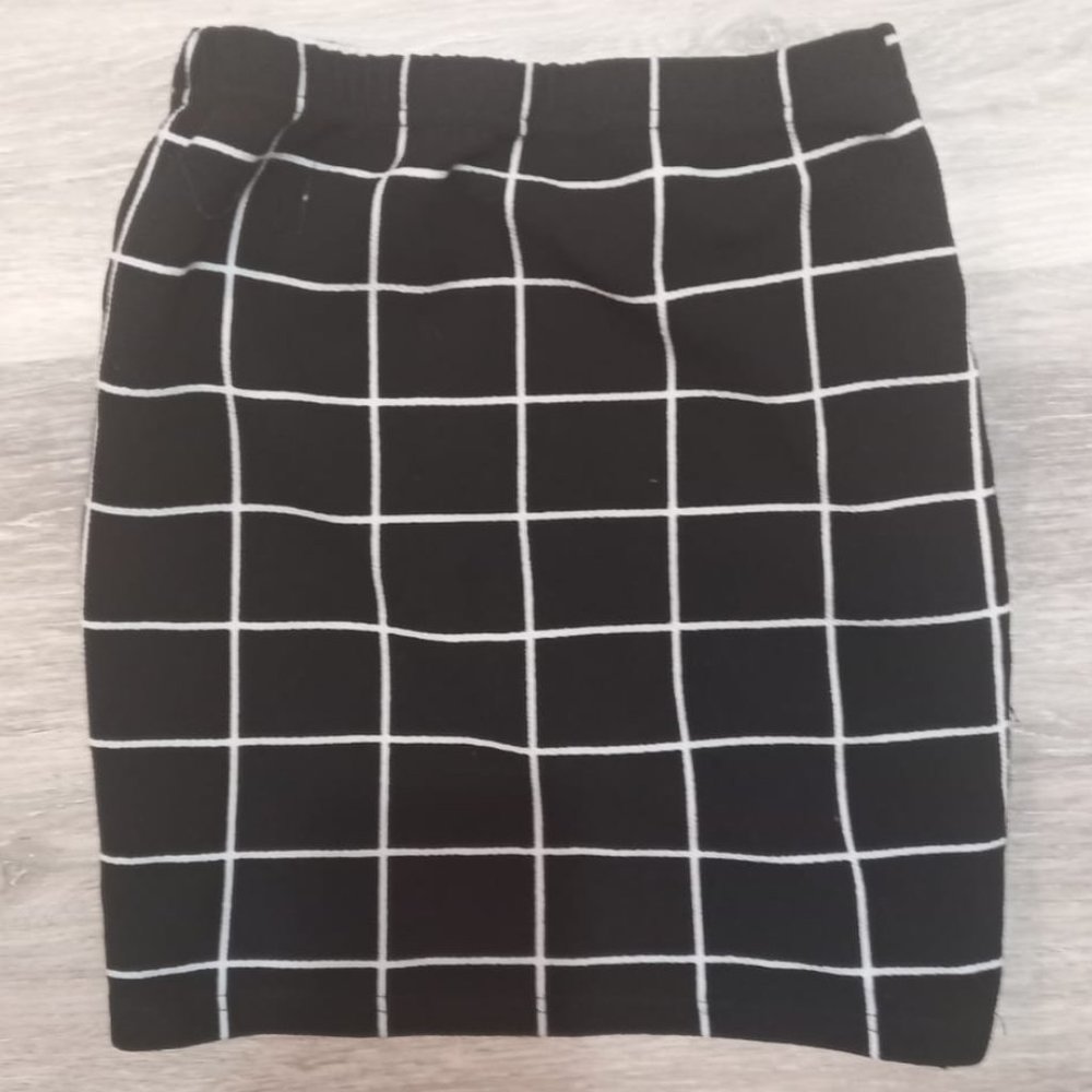 Checkered Black and White Skirt